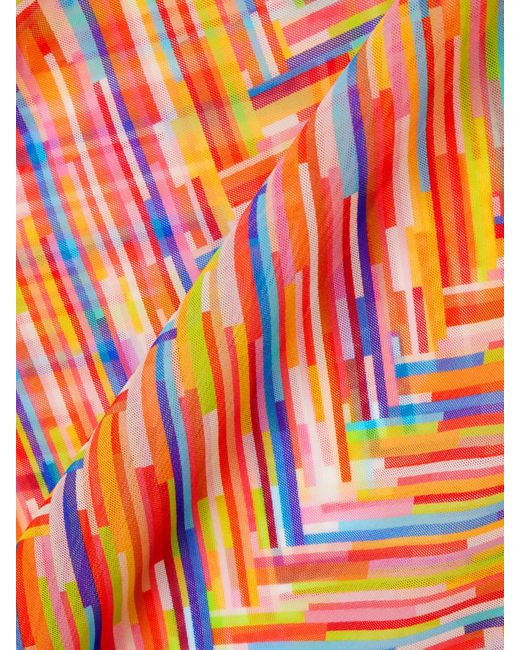 Missoni Orange Mare Minikleid Aus Bedrucktem Stretch-Tüll