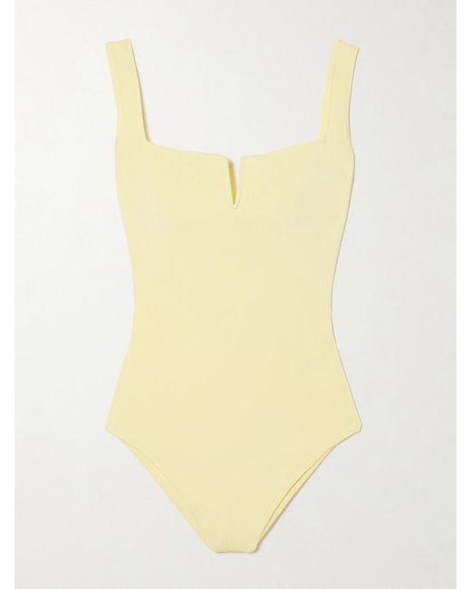 Galvan Yellow Freya Stretch-Knit Bodysuit