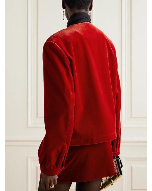 Blazé Milano Red Jealousy Cotton-Velvet Jacket