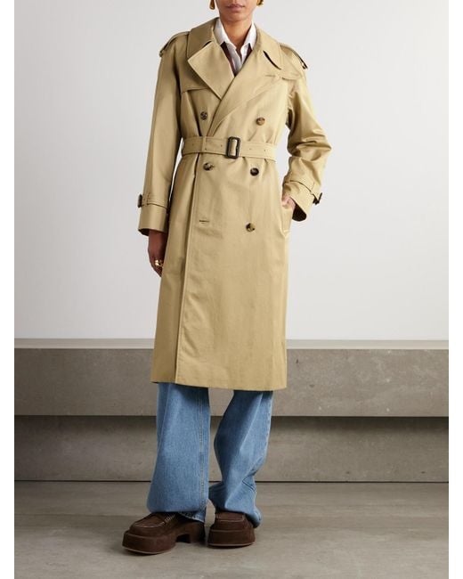 Burberry Natural Castleford Double-Breasted Cotton-Gabardine Trench Coat