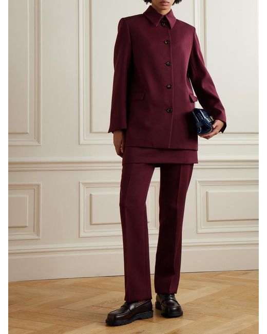 Veronica de Piante Purple Klara Wool-Twill Jacket