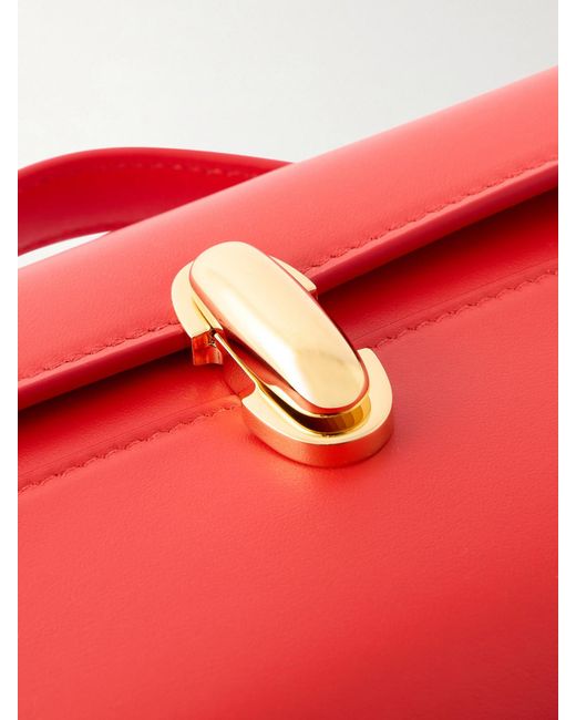 SAVETTE Red Symmetry Pochette Leather Tote