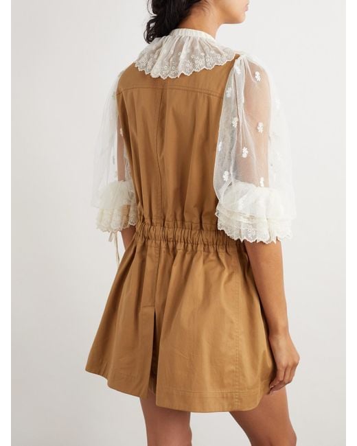 Chloé Natural Buckled Cotton-Twill Vest