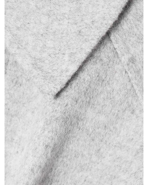 TOVE White Yoonmi Belted Brushed Wool-Blend Coat