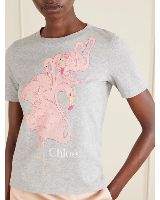 Chloé White Printed Cotton-Jersey T-Shirt