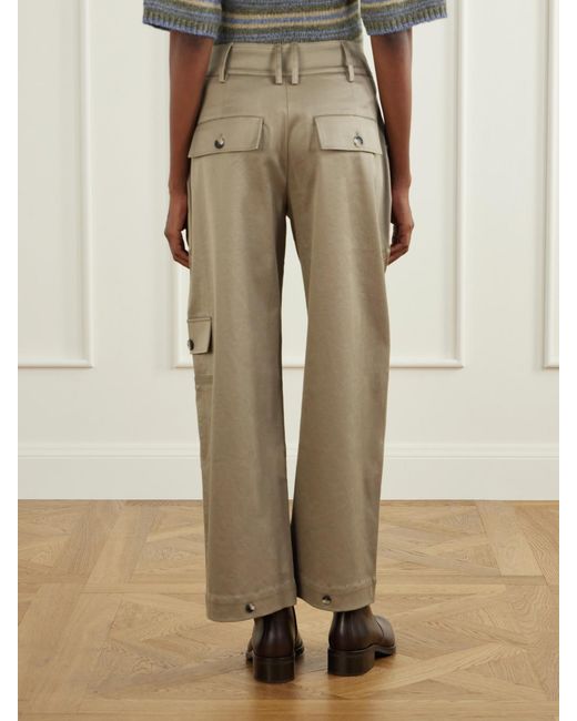 Proenza Schouler Natural Talla Cotton-Blend Twill Wide-Leg Pants