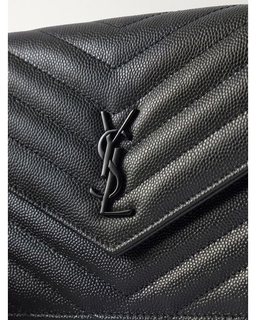 Saint Laurent Black Cassandre Mini Matelassé Leather Shoulder Bag