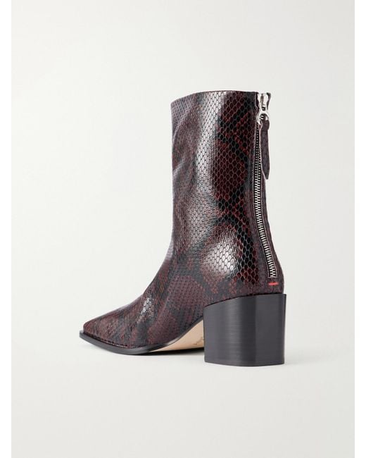 Aeyde Brown Amina Sneak-Effect Leather Ankle Boots