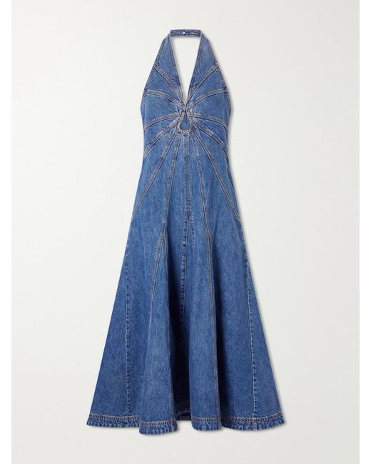 Cult Gaia Blue Rowyn Denim Midi Dress