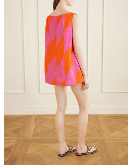Dries Van Noten Pink Striped Cotton-Blend Duchesse-Satin Mini Dress
