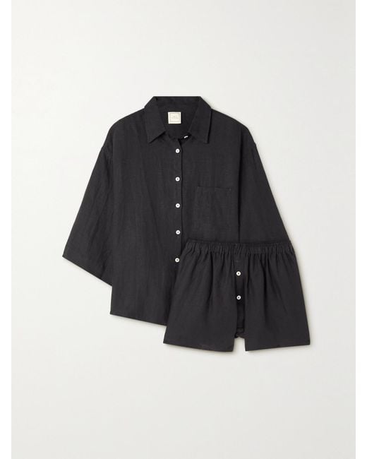 Deiji Studios Blue The 03 Washed-Linen Shirt And Shorts Set