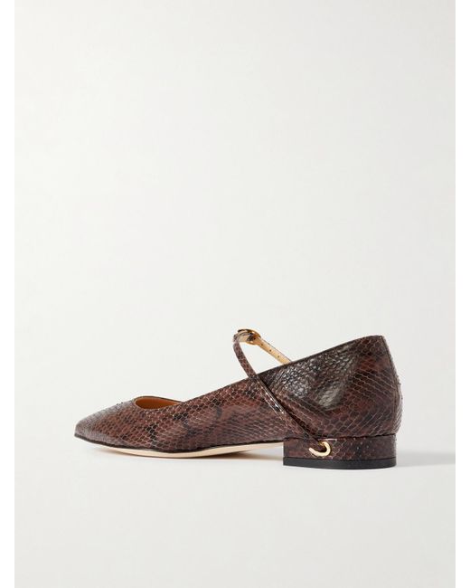 JENNIFER CHAMANDI Brown Lorenzo 20 Elaphe Point-Toe Flats