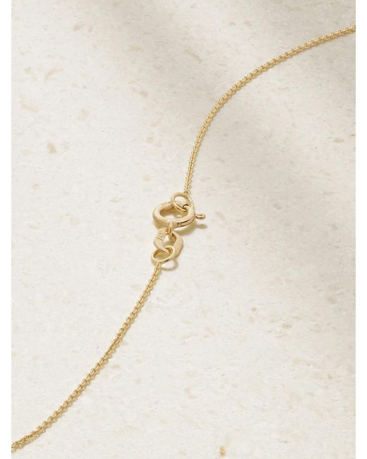 STONE AND STRAND Natural Tiny Goddess Kette Aus 14 Karat Mit Diamant Und Smaragd