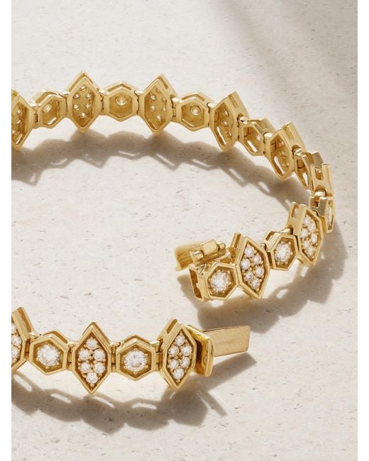KOLOURS JEWELRY Metallic Hexagon Large 18-Karat Diamond Bracelet