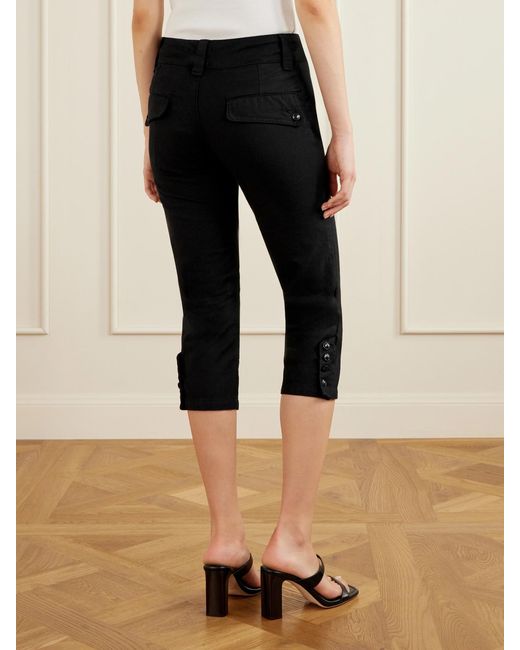 Isabel Marant Black Berna Cotton-Twill Capri Pants