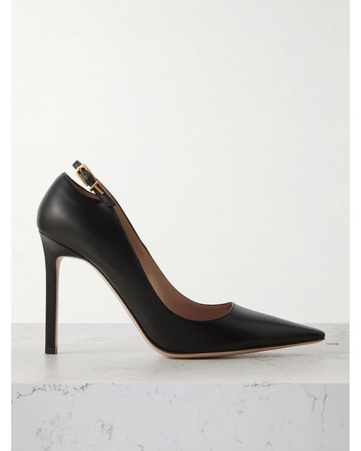 Tom Ford Black Angelina Cutout Buckle-Detailed Leather Pumps