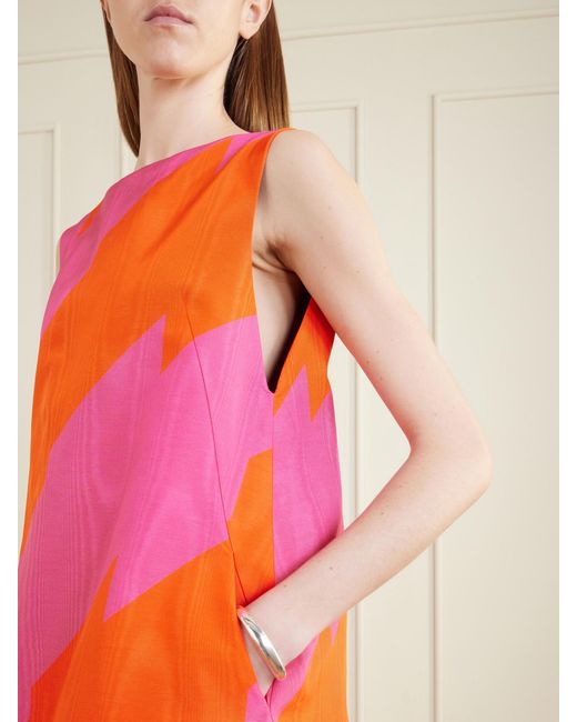 Dries Van Noten Pink Striped Cotton-Blend Duchesse-Satin Mini Dress