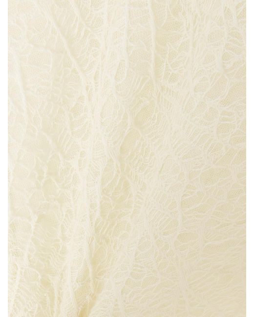 Alexander McQueen Natural Distressed Cotton And Silk-Blend Lace Turtleneck Sweater