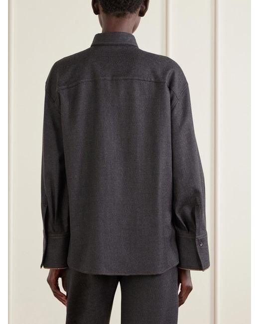 Brunello Cucinelli Blue Oversized Wool Shirt