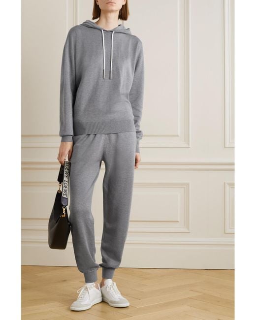Olivia Von Halle Gray Gia London Silk And Cashmere-Blend Hoodie And Track Pants Set