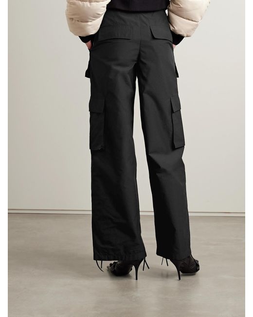 Alexander Wang Black Cotton-Blend Ripstop Wide-Leg Cargo Pants