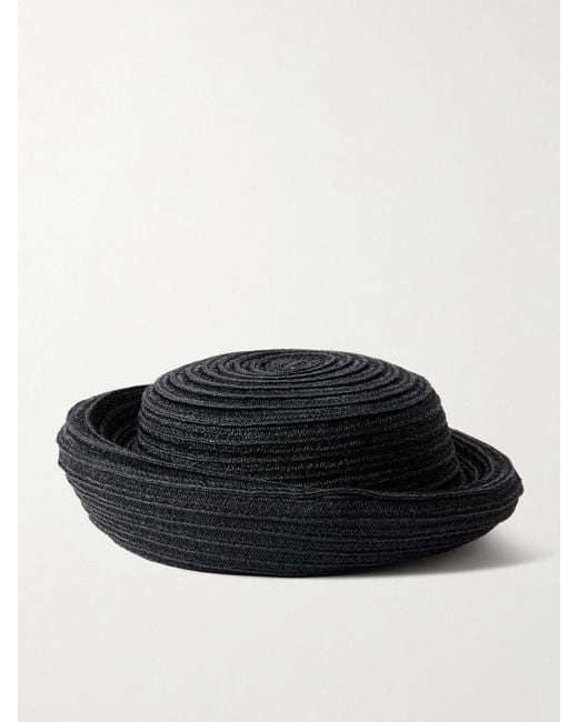 Gigi Burris Millinery Black Laura Straw Pillbox Hat