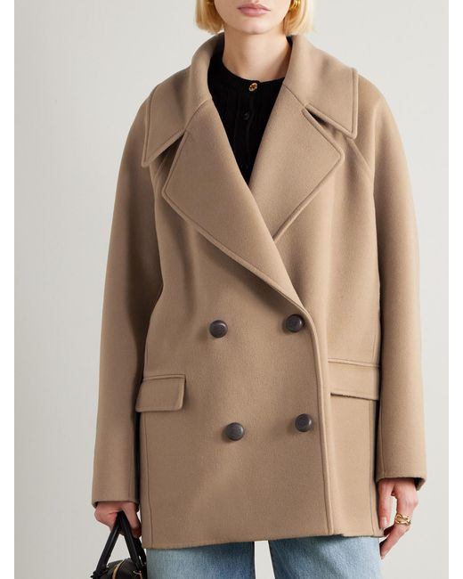Loewe Natural Double-Breasted Wool Coat