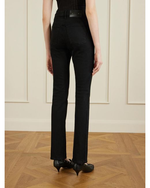 Khaite Black Daria High-Rise Slim-Leg Jeans