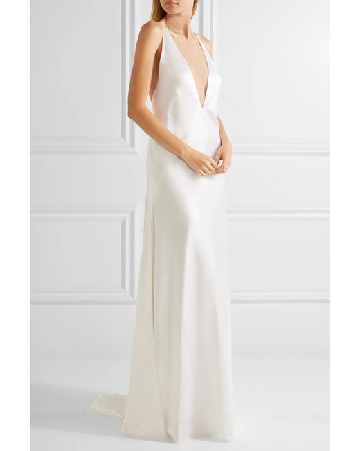 Lyst - Michael Lo Sordo Alexandra Silk-satin Gown in White