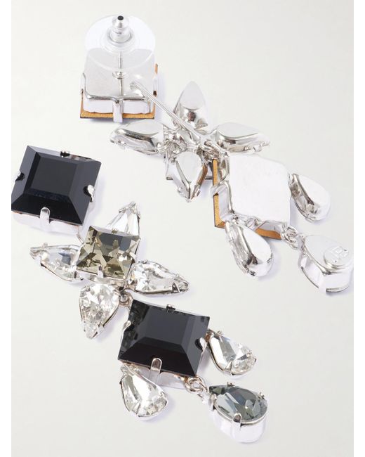 Jennifer Behr Black Raina Rhodium-Plated Onyx And Crystal Earrings