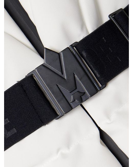 Mackage White Elita Hooded Belted Quilted Down Ski Jacket