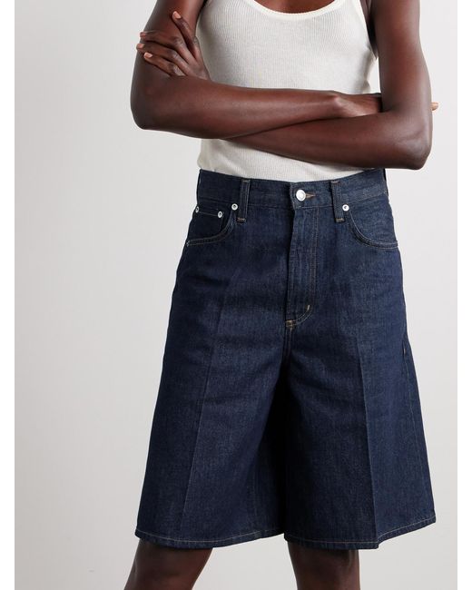 Agolde Blue Nolan Organic Denim Shorts