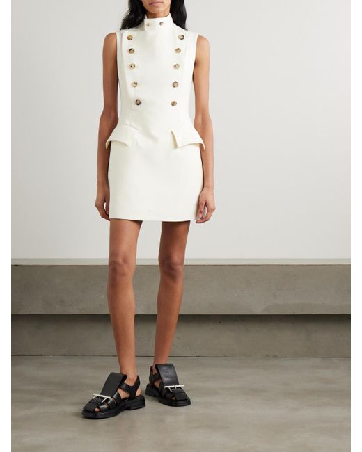 Alexander McQueen Natural Minikleid Aus Woll-Twill