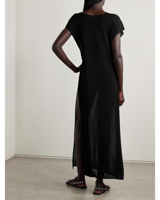 Frankie Shop Black Mysia Maxikleid Aus Strick