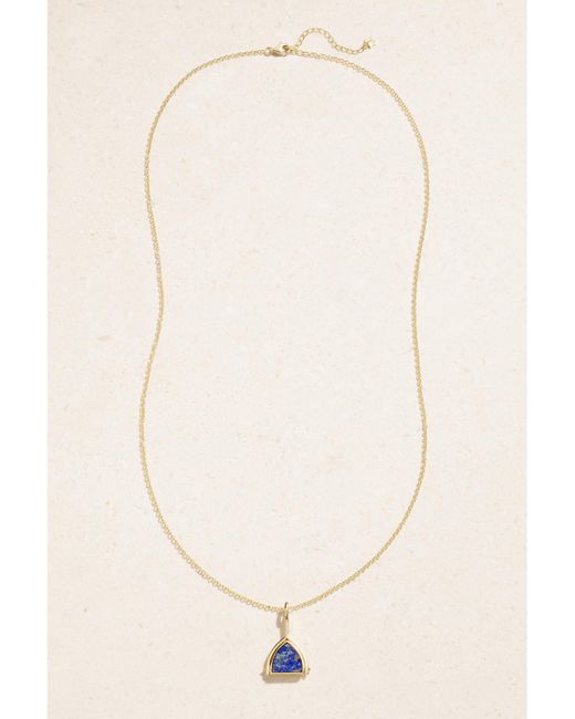 Mateo Natural Flip 14-Karat, Lapis Lazuli And Diamond Necklace
