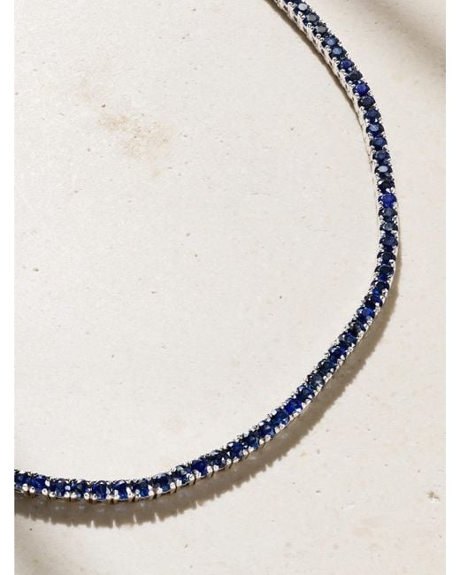Roxanne First Natural 14-Karat Sapphire Tennis Necklace