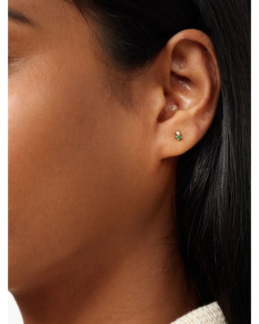 Boucles D'Oreilles En Or 14 Carats (585/1000) Émeraudes Et Diamants Buddy Goddess STONE AND STRAND en coloris Natural