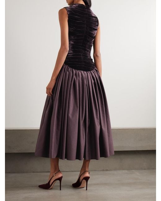 Abadia Purple Ariya Midikleid Aus Samt