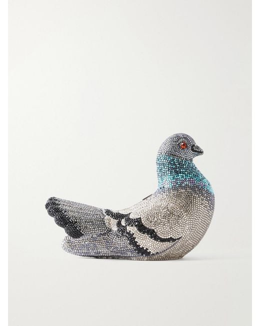 Judith Leiber Metallic Pigeon Crystal-Embellished-Tone Clutch