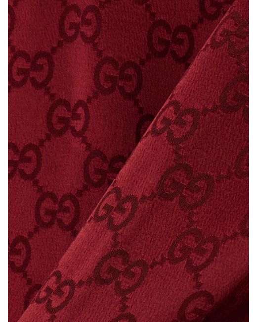 Gucci Red Satin-Jacquard Track Jacket