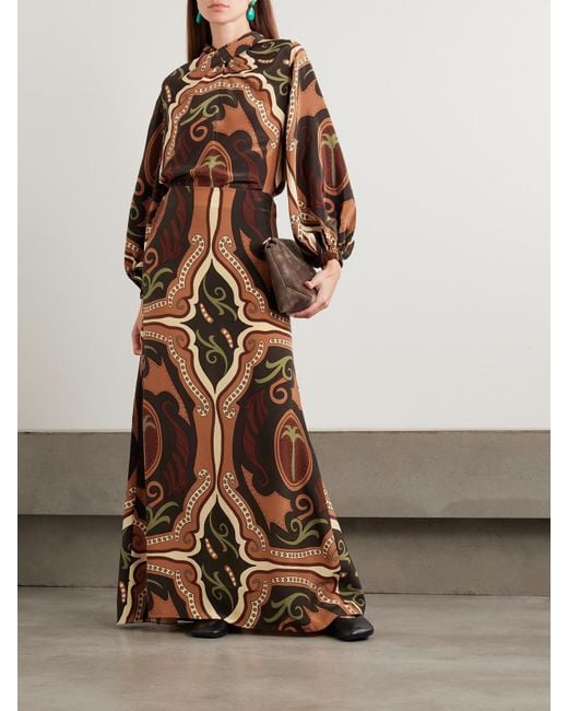 Johanna Ortiz Multicolor Nuevos Territorios Printed Silk-Crepe De Chine Maxi Skirt
