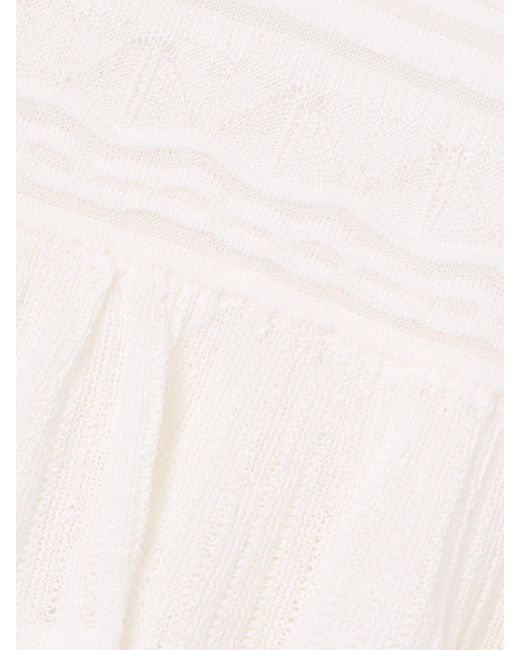 Ulla Johnson White Flora Ruffled Knitted Top