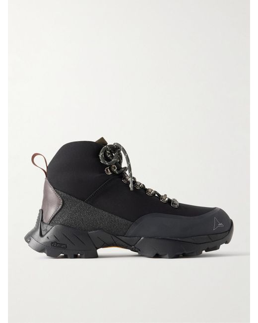 Loro Piana Black Roa Andreas Wanderstiefel Aus Einer Wollmischung Mit Besätzen Aus Filz Und Gummi
