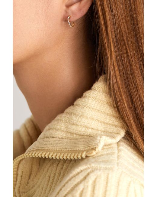 Suzanne Kalan Metallic 18-Karat Diamond Hoop Earrings