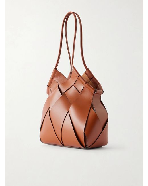 Ulla Johnson Brown Charlotte Woven Leather Shoulder Bag