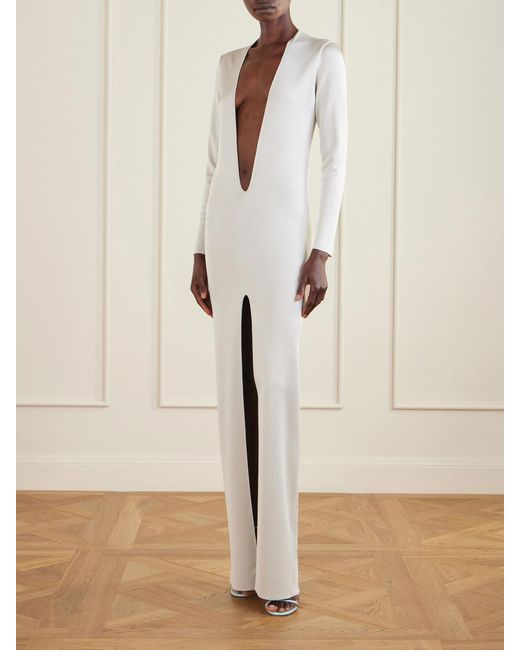 Tom Ford White Liquid Knitted Gown