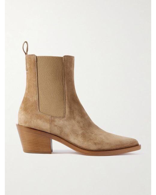 Gianvito Rossi Natural Wylie 60 Suede Chelsea Boots