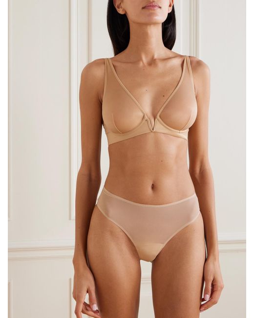 Commando Natural Chic Mesh Plunge Underwired Soft-Cup Bra