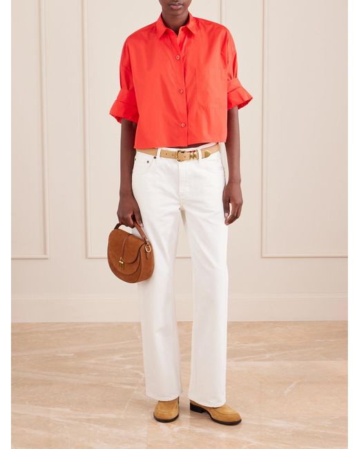 Twp Red Next Ex Cropped Cotton Shirt