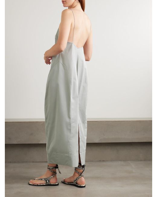 St. Agni White Recycled-Taffeta Midi Dress